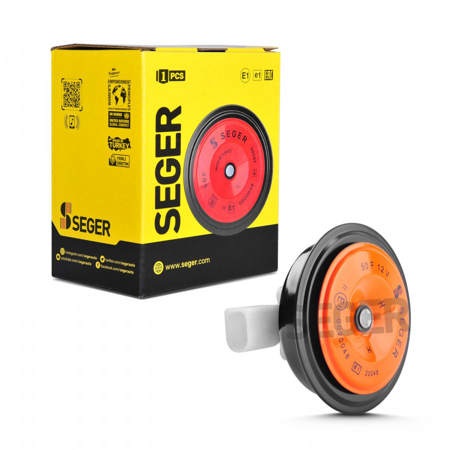 SEGER - 50F Midi Disk Korna 12V (Didit) , İnce Ses , Fcı Soket (Vw , Audi , Skoda , Seat , Mercedes)