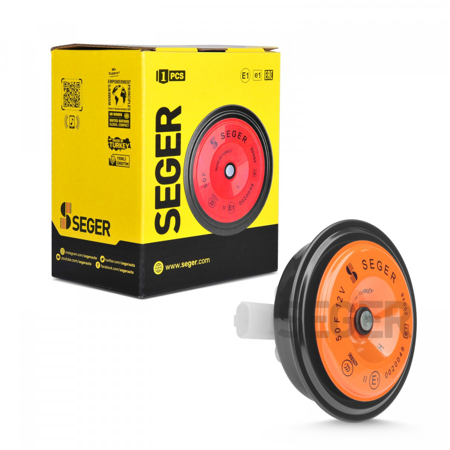 SEGER - 50F Midi Disk Korna 12V (Didit) , İnce Ses , Sıcma 3 Soket ( Peugeot , Cıtreon)