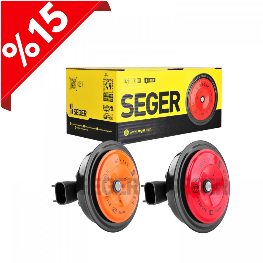 SEGER - 50F Midi Disk Korna 12V (Didit) , Kalın - İnce Ses Takım , Delphi 1530 Soket ( Opel , Chevrolet )