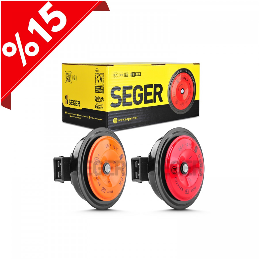 SEGER - 50F Midi Disk Korna 12V (Didit) , Kalın - İnce Ses Takım , K -Jet 2X Soket (Vw , Audi , Skoda , Seat , Mercedes)