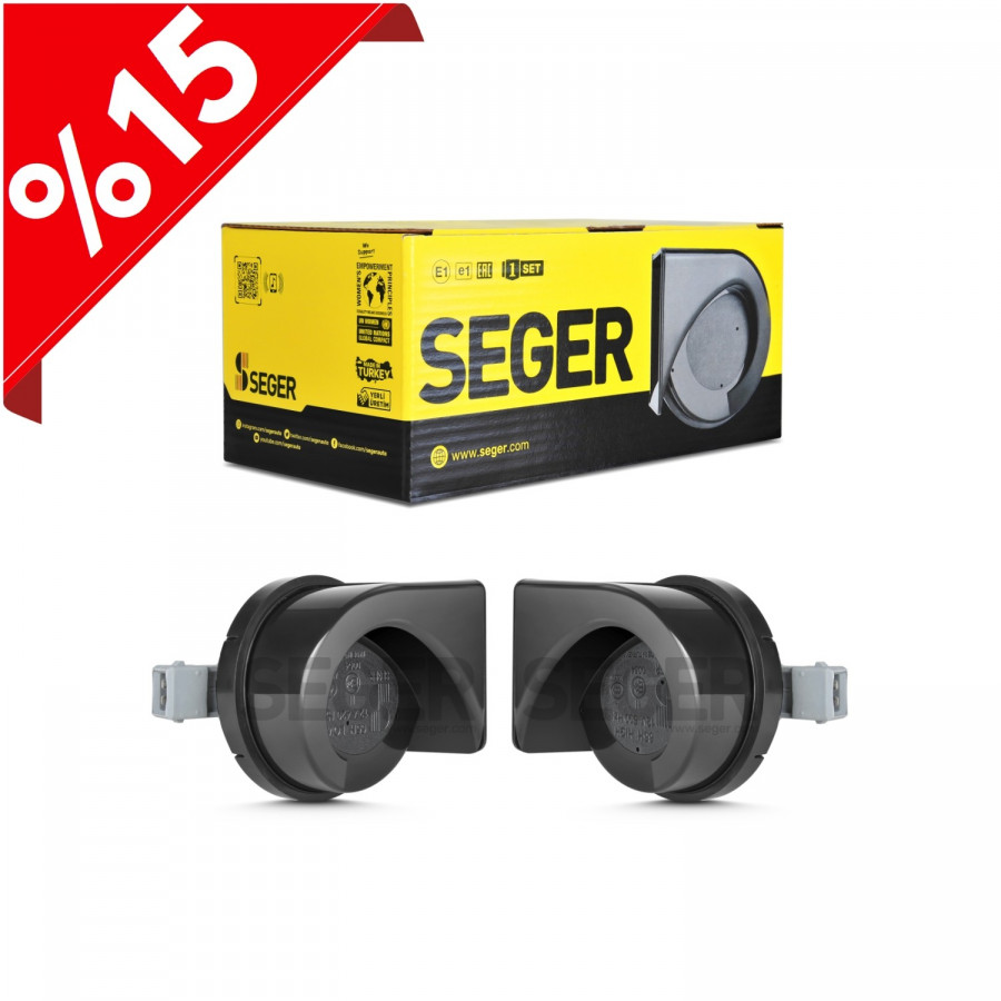 SEGER - 65H Salyangoz Korna 12V (Mega Dadat), Kalın - İnce Ses Takım, Jpt Soket (Dacıa, Renault, Cıtroen, Peugeot)